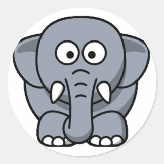 Sticker Rond Eléphant Cuter