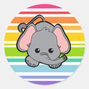 Sticker Rond Éléphant Cutie de bébé