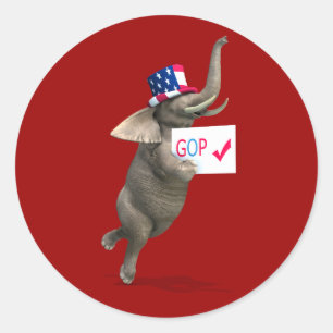 Sticker Rond Eléphant GOP