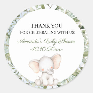 Sticker Rond Elephant Green Boy Circle Boy Baby shower