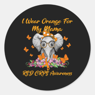 Sticker Rond Elephant Je Porte Orange Pour Ma Mama Rsd Crps Lau