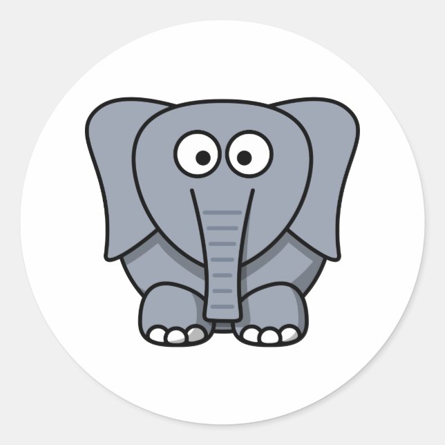 Sticker Rond Eléphant joli dessin (Devant)