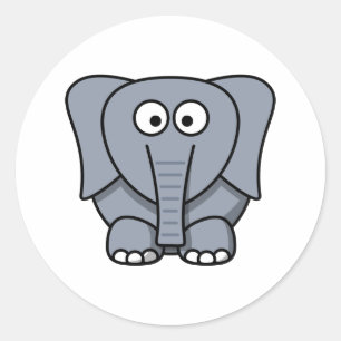 Sticker Rond Eléphant joli dessin