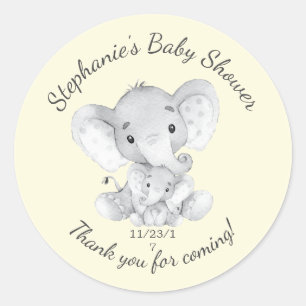 Sticker Rond Elephant Jungle Animaux Baby shower Favoriser Stic