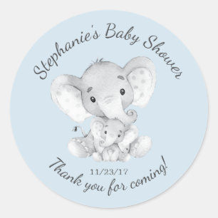 Sticker Rond Elephant Jungle Animaux Baby shower Favoriser Stic
