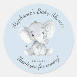 Sticker Rond Elephant Jungle Animaux Baby shower Favoriser Stic