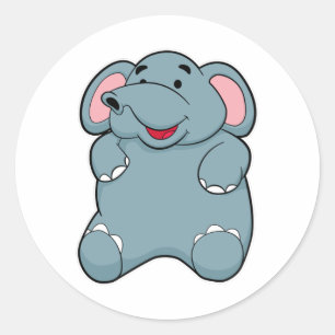 Sticker Rond Eléphant mignon