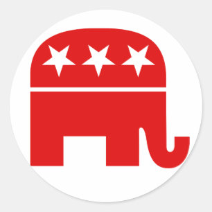 Sticker rond Eléphant Républicain