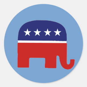 Sticker Rond Éléphant républicain de l'éléphant/GOP