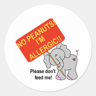 Sticker Rond Elephant sans cacahuètes