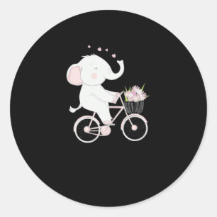 Sticker Rond Elephant Vélo Cycliste Vélo Course Cadeau