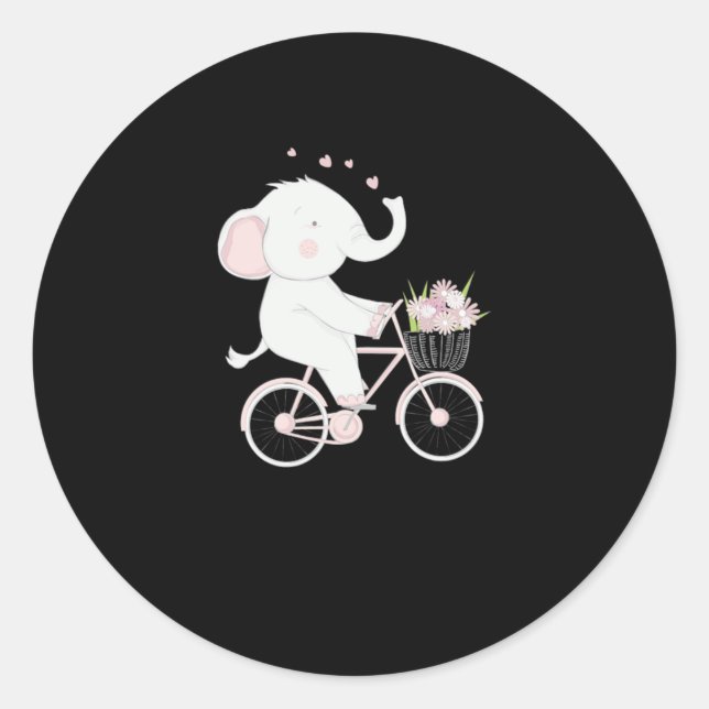 Sticker Rond Elephant Vélo Cycliste Vélo Course Cadeau (Devant)