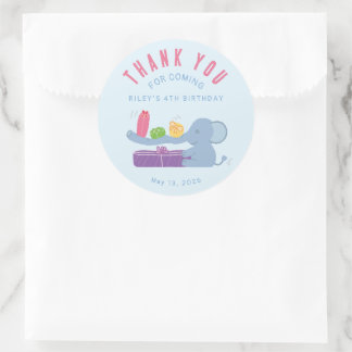 Sticker Rond Elephant with Gifts Thank You