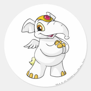 Sticker Rond Elephante blanche
