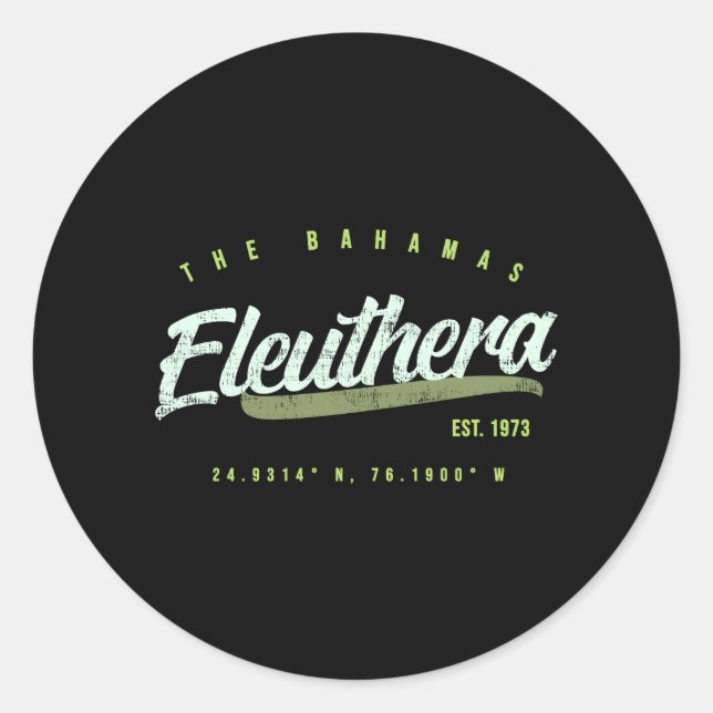 Sticker Rond Eleuthera Bahamas (Devant)