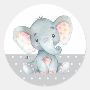 Sticker Rond Élévé Bébé Douce Grise