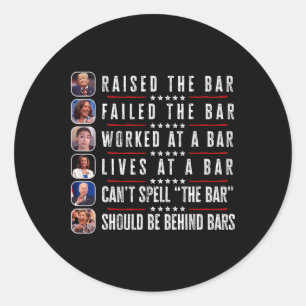 Sticker Rond Élevé Le Barreau Harris A Échoué Drôle Trump Polit