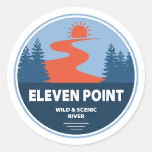 Sticker Rond Eleven Point Wild and Pittoresque River Missouri