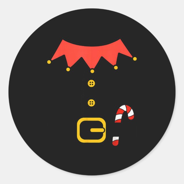 Sticker Rond Elf Christmas Halloween Costume Mens Womens Boys G (Devant)