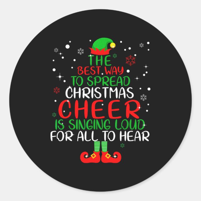 Sticker Rond Elf Shirt The Way To Spread Christmas Cheer Boys M (Devant)