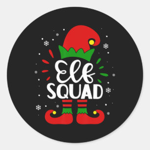Sticker Rond Elf Squad Amusant Elf Famille Noël Correspondant P