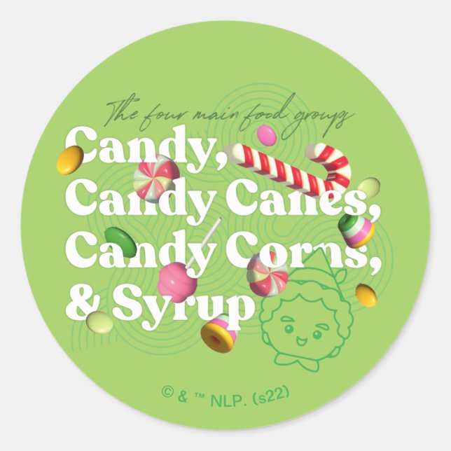 Sticker Rond Elf the Movie | Les Quatre Principaux Groupes Alim (Devant)