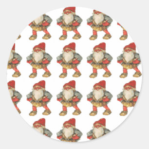 Sticker Rond Elfe de Noël suédois