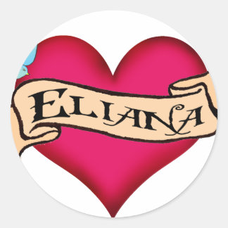 Sticker Rond Eliana - Tatouage cardiaque personnalisé
