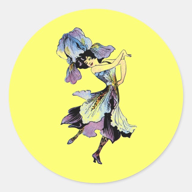 Sticker Rond Elizabeth Gordon Iris Flower (Devant)
