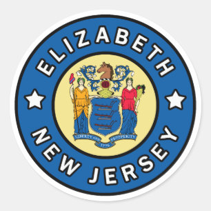 Sticker Rond Elizabeth New Jersey
