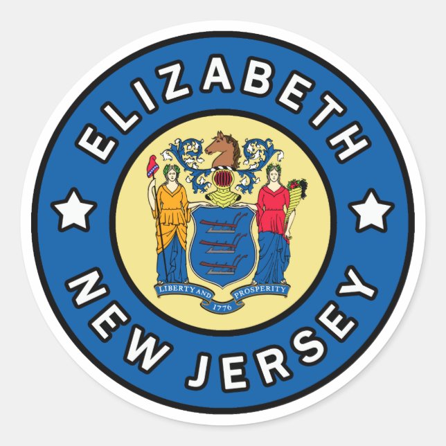 Sticker Rond Elizabeth New Jersey (Devant)
