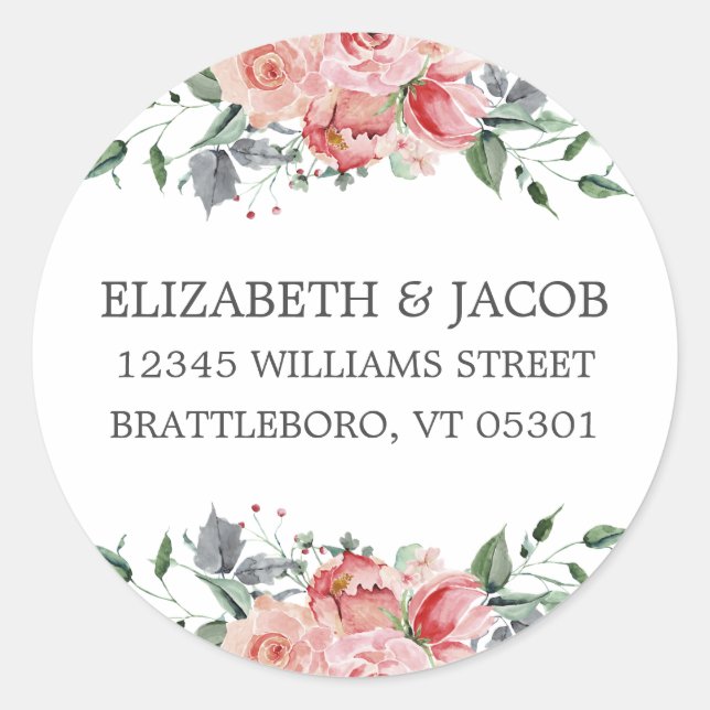 Sticker Rond Elizabeth Retourner Adresse Mariage Enveloppe Scea (Devant)