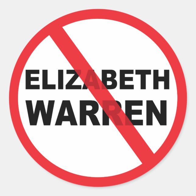 Sticker Rond Elizabeth Warren Président Anti-populaire (Devant)
