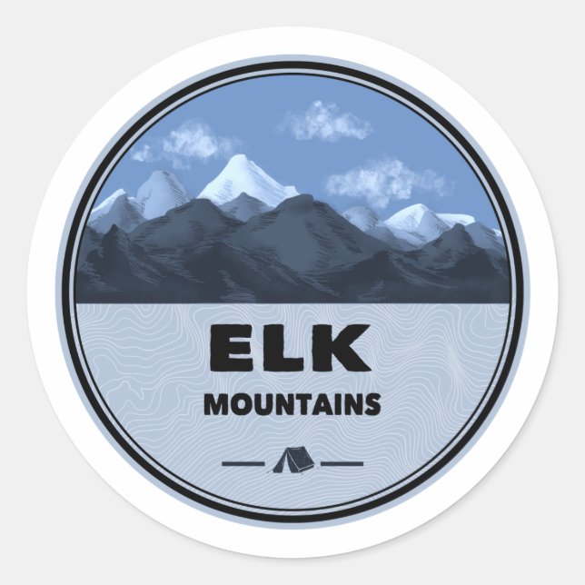 Sticker Rond Elk Mountains Colorado Camping (Devant)