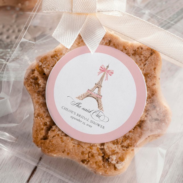 Sticker Rond Elle a dit Oui Paris Arc Eiffel RECEPTION DE MARIE (Créateur téléchargé)