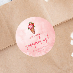 Sticker Rond Elle a été prise ! Mariage glace 