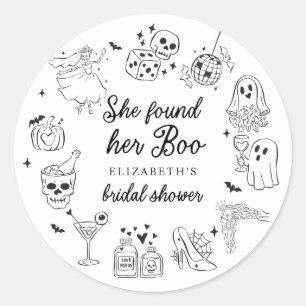 Sticker Rond Elle a trouvé sa Boo Ghost Floral Baby Shower de m