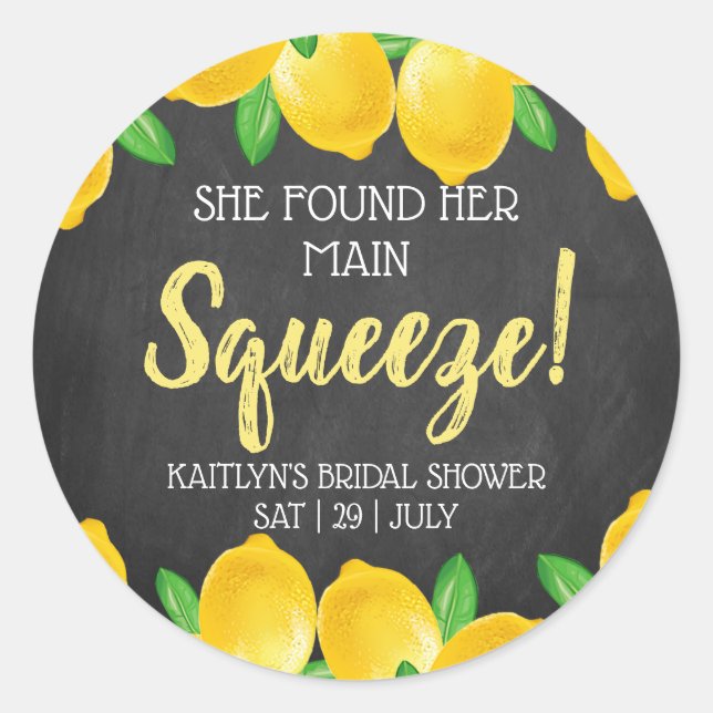 Sticker Rond Elle a trouvé sa grande étreinte Shower de mariage (Devant)