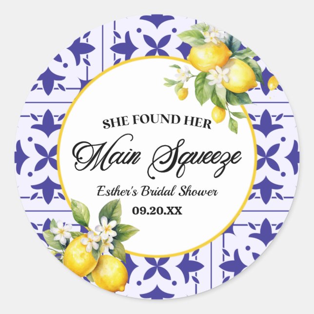 Sticker Rond Elle A Trouvé Sa Principale Fête des mariées De Ci (Devant)