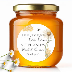 Sticker Rond Elle a trouvé son miel Mariage personnalisé