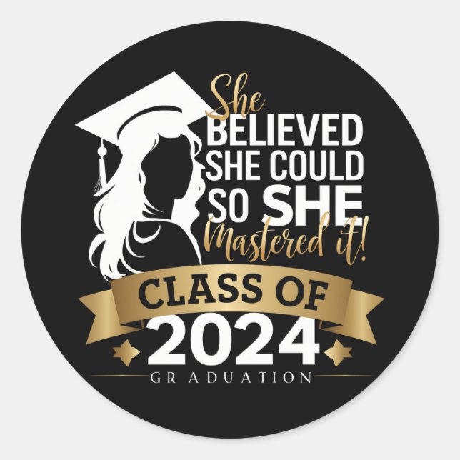 Sticker Rond Elle Croyait Qu'Elle Pouvait Le Faire Pour La Maît (Devant)