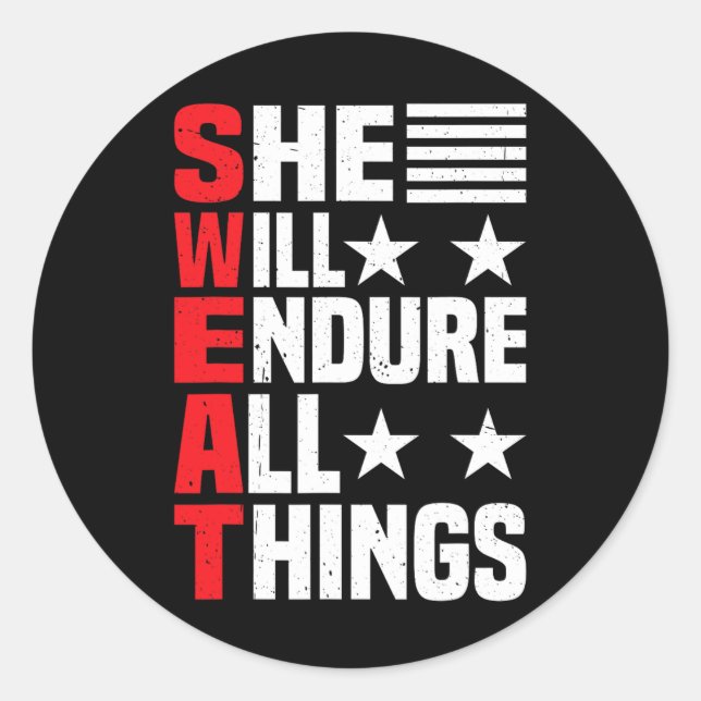 Sticker Rond Elle Endurera Toutes Les Choses 1 (Devant)