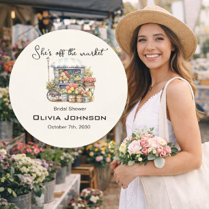 Sticker Rond Elle est hors du Marché Chic Ferme Stand Enterreme