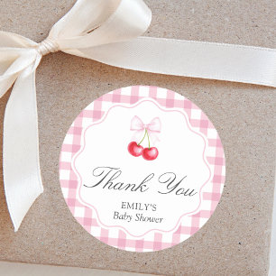 Sticker Rond Elle est la cerise sur le Baby shower de Merci de 