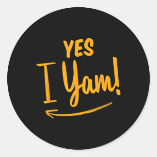 Sticker Rond Elle est ma pomme de terre douce Je suis en train 