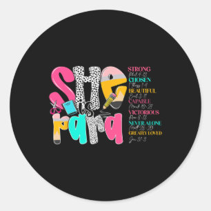Sticker Rond Elle est para enseignant heureux premier jour de l