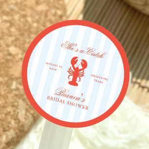 Sticker Rond Elle est un homard à prendre Shower de mariage ro