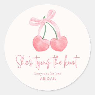 Sticker Rond Elle joue le noeud Coquette Fête des mariées Favor