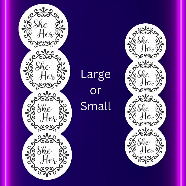 Sticker Rond Elle Son Cadre Fancy (Créateur téléchargé)