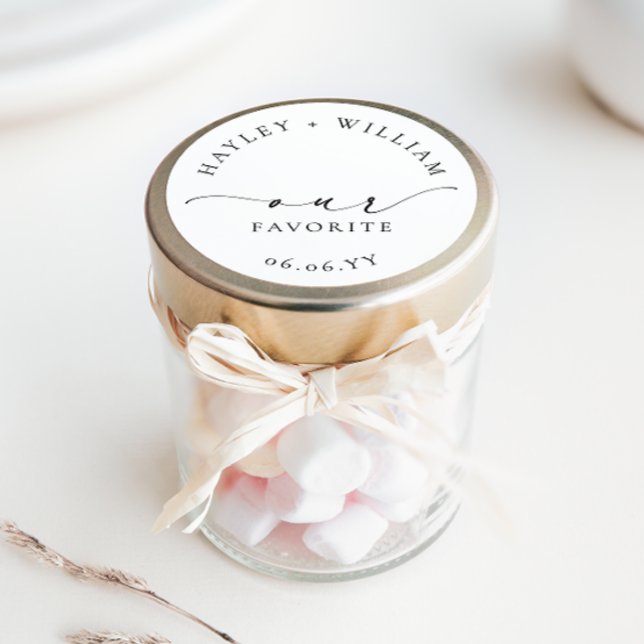 Sticker Rond Ellesmere Notre Favori (Ellesmere Our Favorite Wedding Favors Sticker)